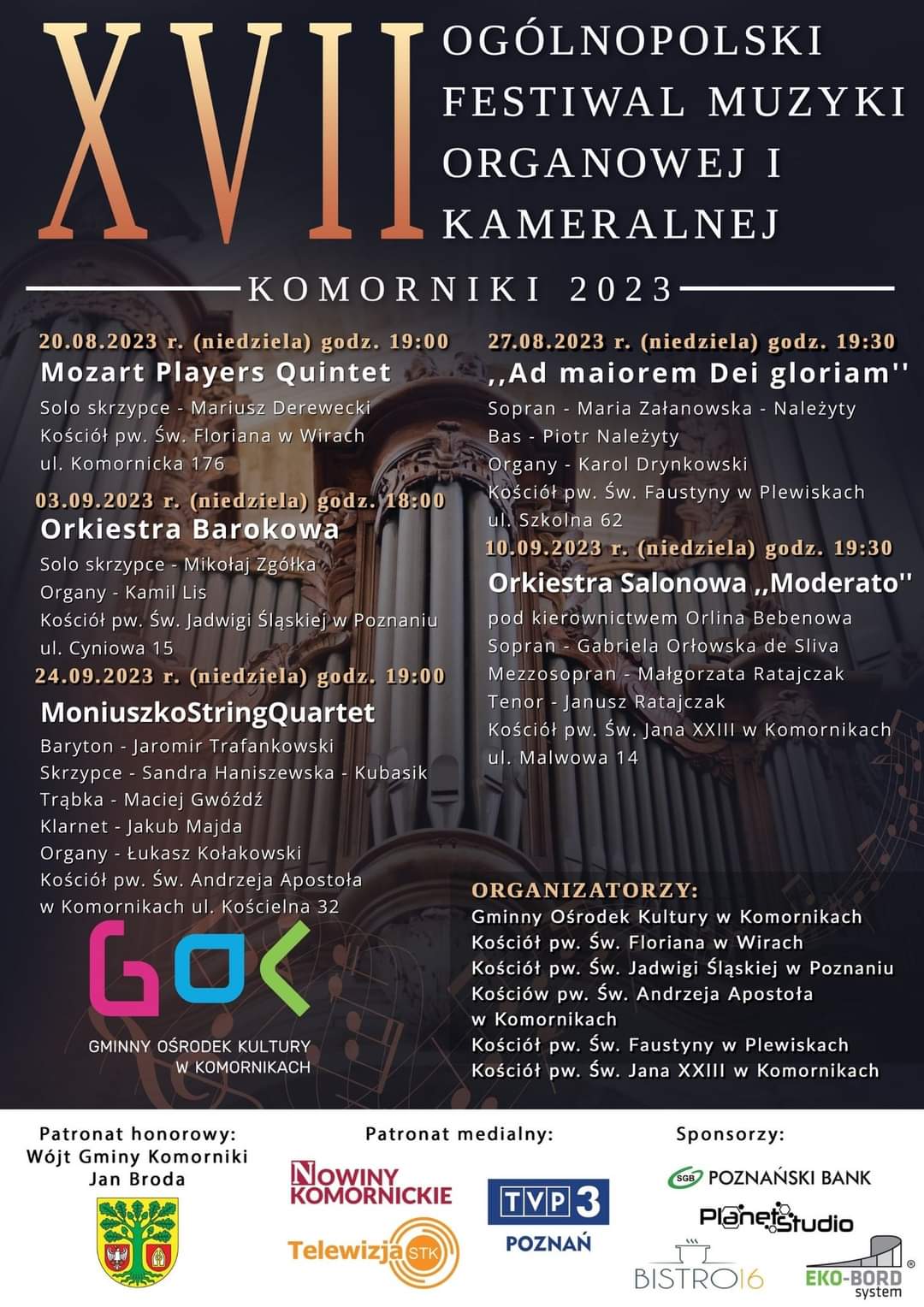 XVII Ogólnopolski Festiwal Muzyki Organowej i Kameralnej